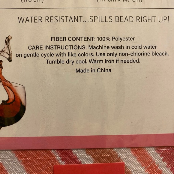 Spill proof tablecloth, striped tablecloth,pink tablecloth, 70” round tablecloth - Picture 9 of 11